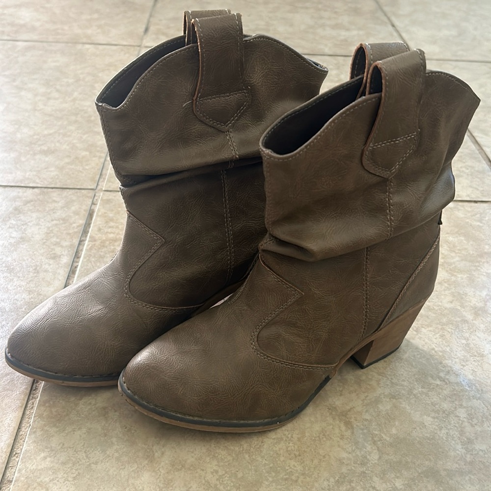 100% Vegan Leather Ankle Boots